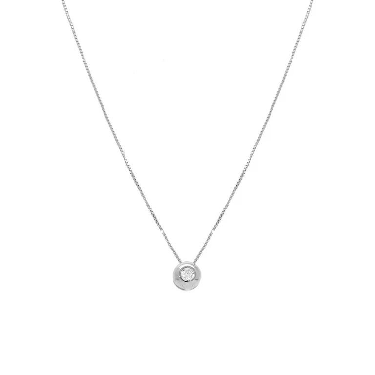 Collier rond serti d’oxydes blancs – Argent 925 rhodié | Azuline