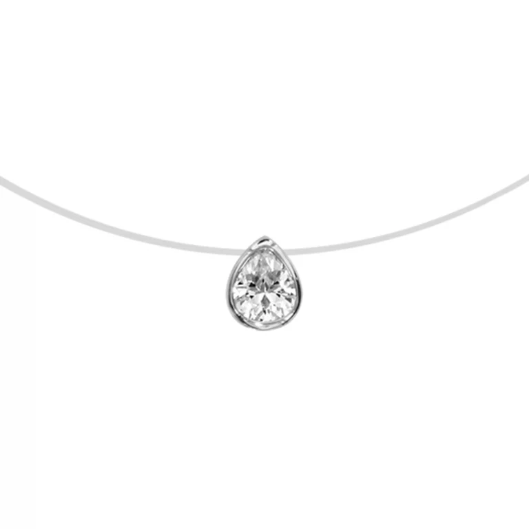 Collier ras de cou goutte 40 cm – Argent 925 rhodié | Azuline
