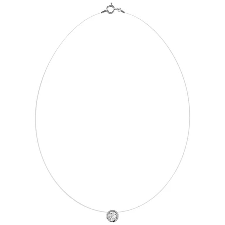 Collier ras de cou rond à pierre blanche synthétique 7mm 40 cm – Argent 925 rhodié | Azuline