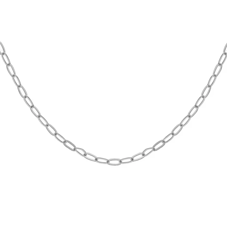Collier maille rectangulaire fine – Argent 925 rhodié | Azuline