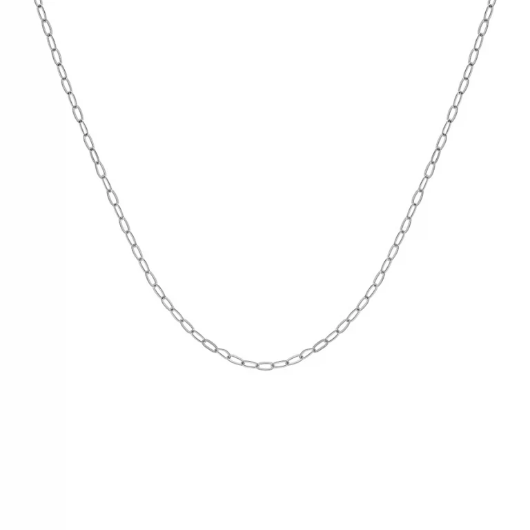 Collier maille rectangulaire fine – Argent 925 rhodié | Azuline