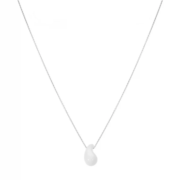 Collier goutte coloris blanc – Argent 925 rhodié | Azuline