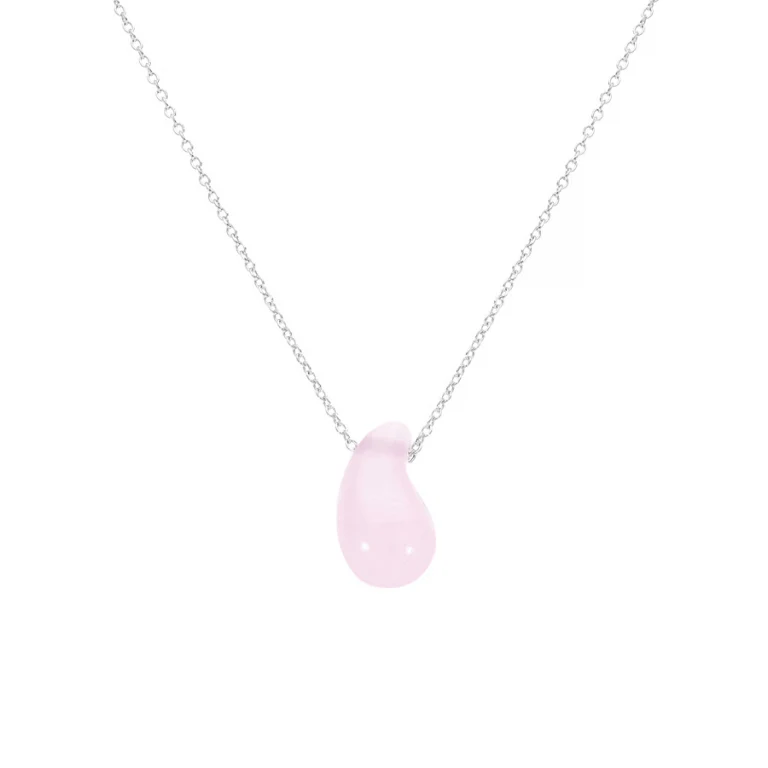 Collier goutte coloris rose – Argent 925 rhodié | Azuline