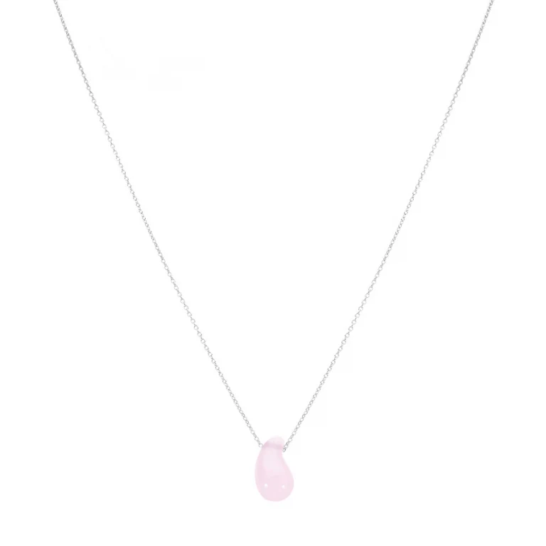 Collier goutte coloris rose – Argent 925 rhodié | Azuline