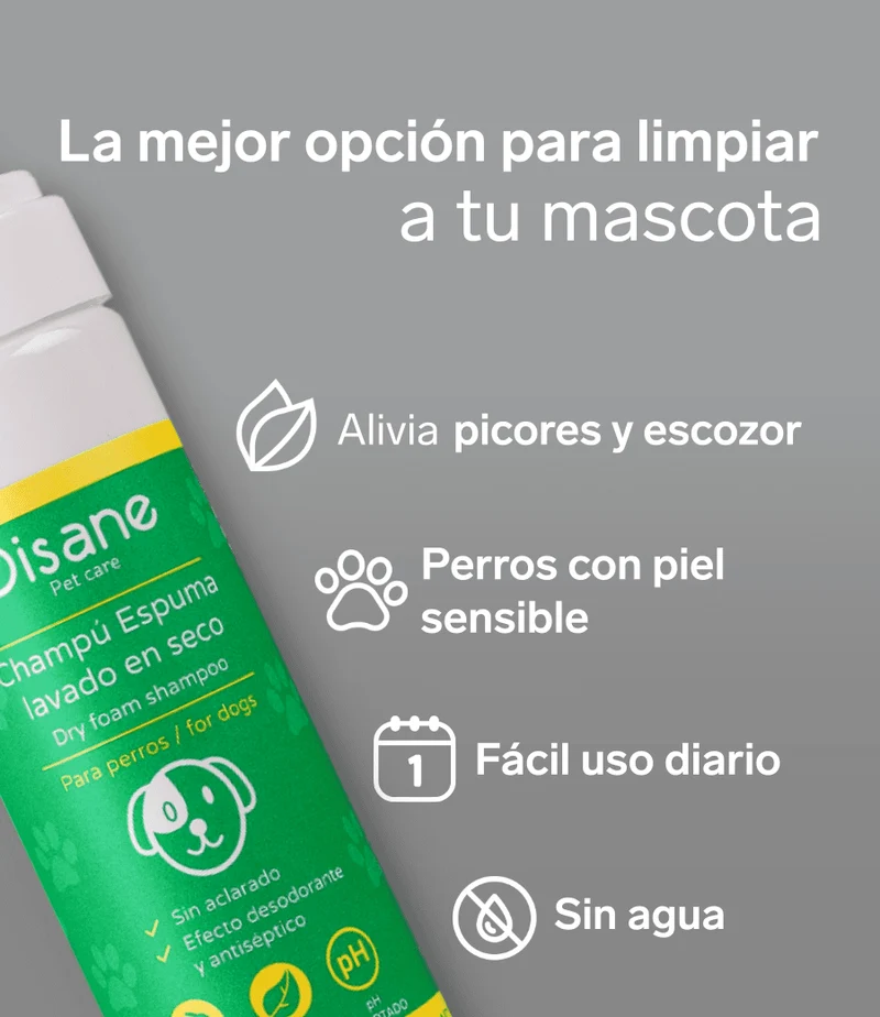 Champu en seco para perros - Espuma 100% Natural