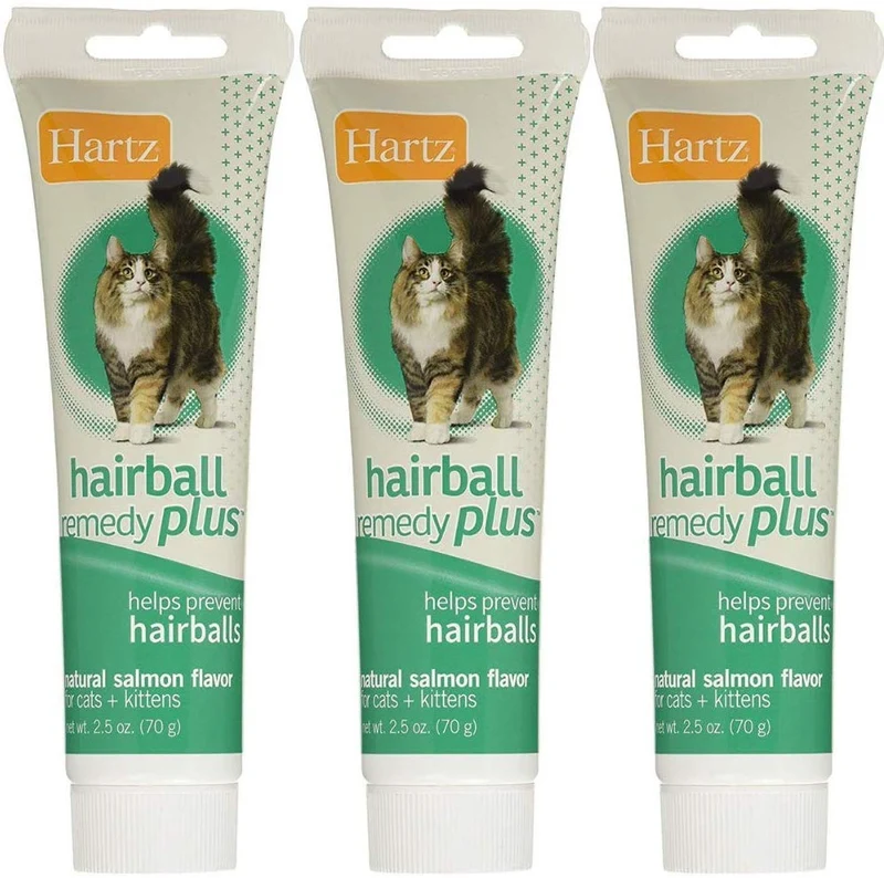 Hartz Hairball Remedy Plus Salmon pasta de sabor para gatos y gatitos (Pack de 3)