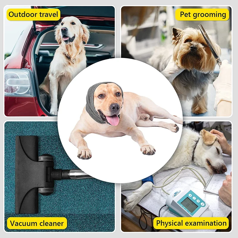 Funda para orejas de perro, orejeras de perro para baño y secado y aseo con capucha para protección contra el ruido, alivio de la ansiedad, calmante, cuello y oídos, para perros y gatos