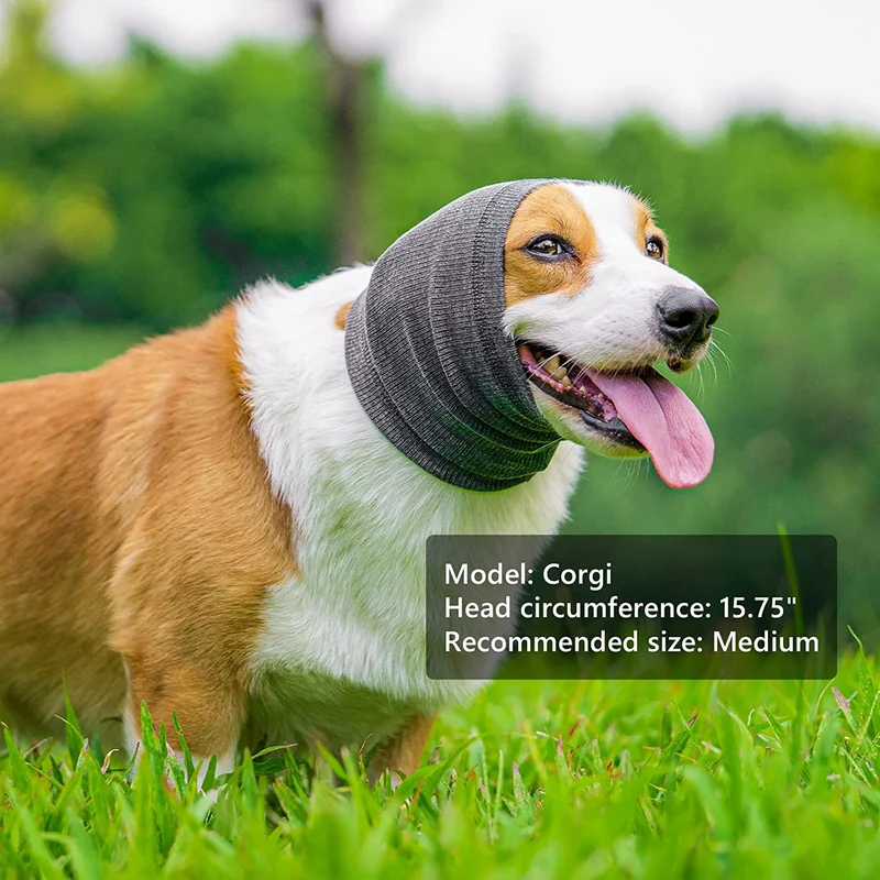 Funda para orejas de perro, orejeras de perro para baño y secado y aseo con capucha para protección contra el ruido, alivio de la ansiedad, calmante, cuello y oídos, para perros y gatos