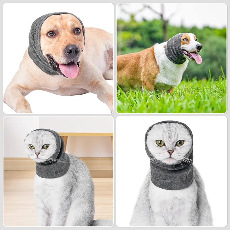 Funda para orejas de perro, orejeras de perro para baño y secado y aseo con capucha para protección contra el ruido, alivio de la ansiedad, calmante, cuello y oídos, para perros y gatos