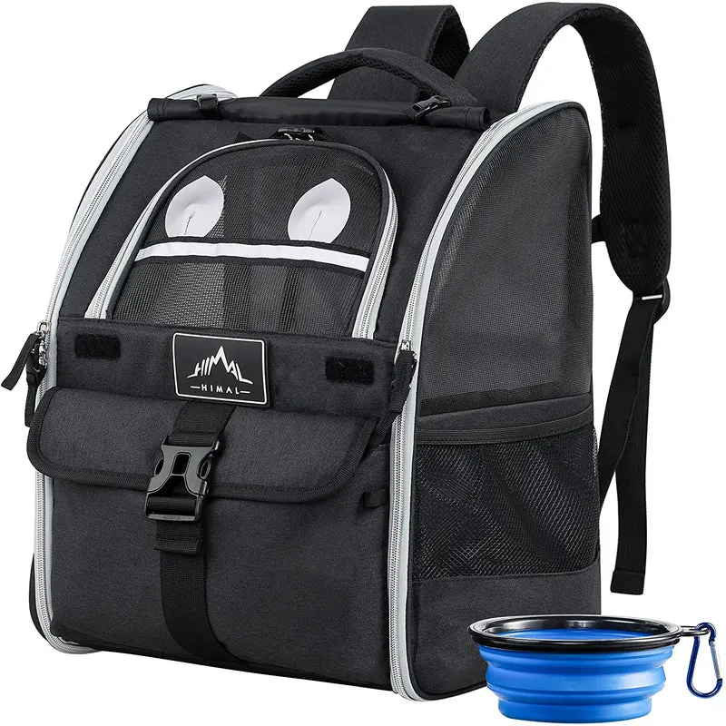 GoHimal Mochila transportadora para mascotas para perros y gatos, cachorros, diseño ventilado, transpirable, bolsa de gato para senderismo, viajes, camping, uso al aire libre