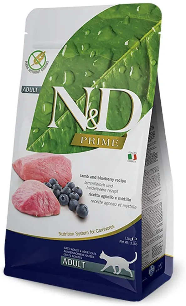 Farmina Natural and Delicious Lamb Grain-Free Formula Dry Cat Food, 3.3-Pound