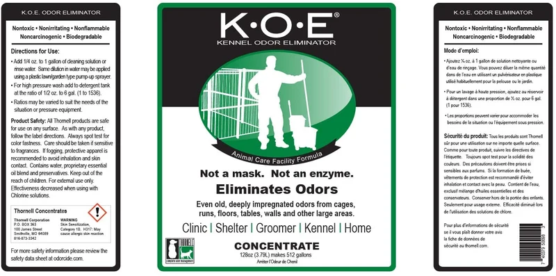 K-O-E Kennel Odor Mild Ginger Eliminator, 1-Gallon
