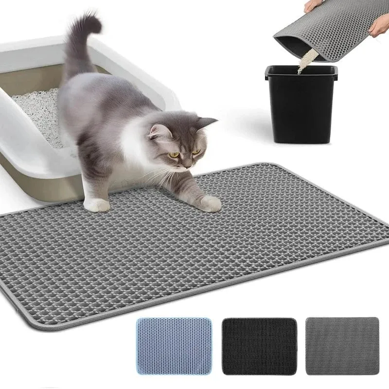 Tapis Litière Chat Double Couche Anti-Dérapant