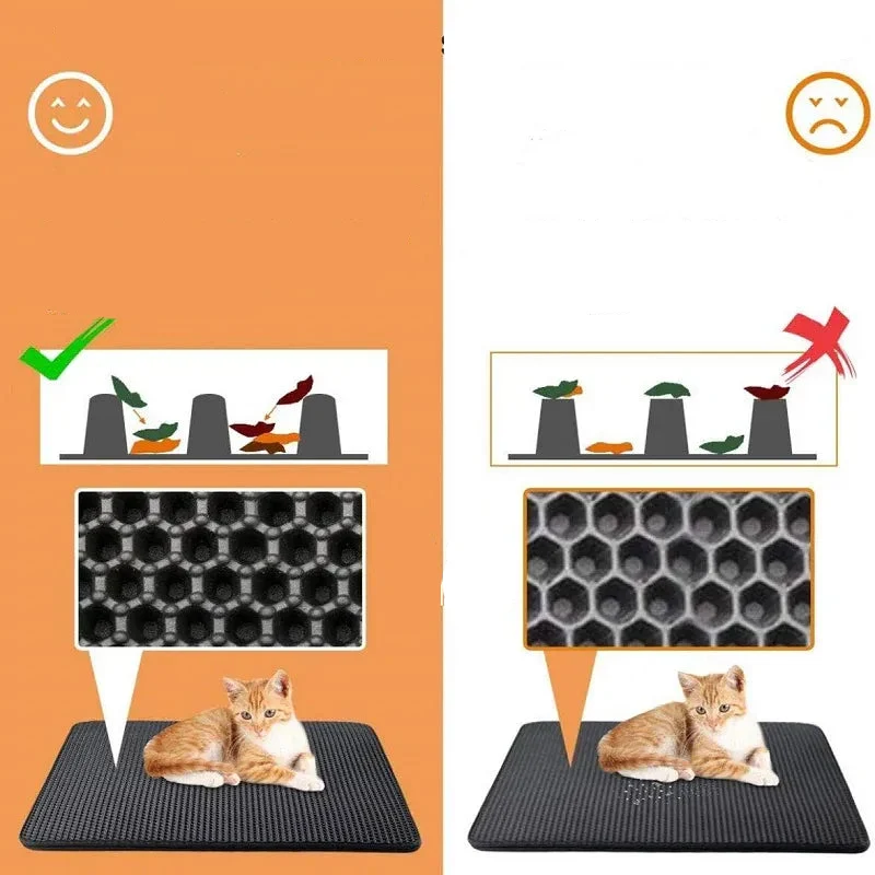 Tapis Litière Chat Double Couche Anti-Dérapant