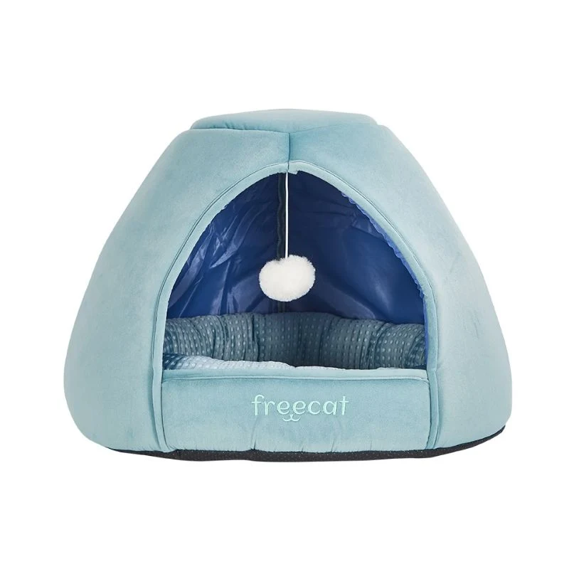 CAMA IGLOO GLACIAL AZUL GATOS 51 X 51 X 40 CM