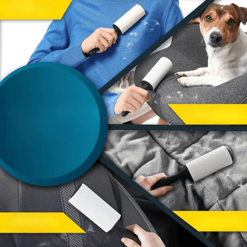 Rouleau Anti-Poils Animaux 450 Feuilles pour Vêtements et Meubles