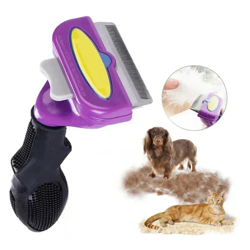 Brosse Toilettage pour Chien et Chat avec Bouton Nettoyage