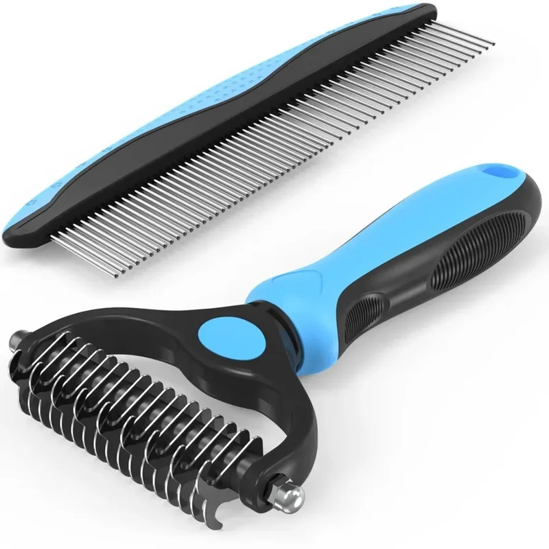 Brosse et Peigne de Toilettage 2-en-1 pour Chien et Chat