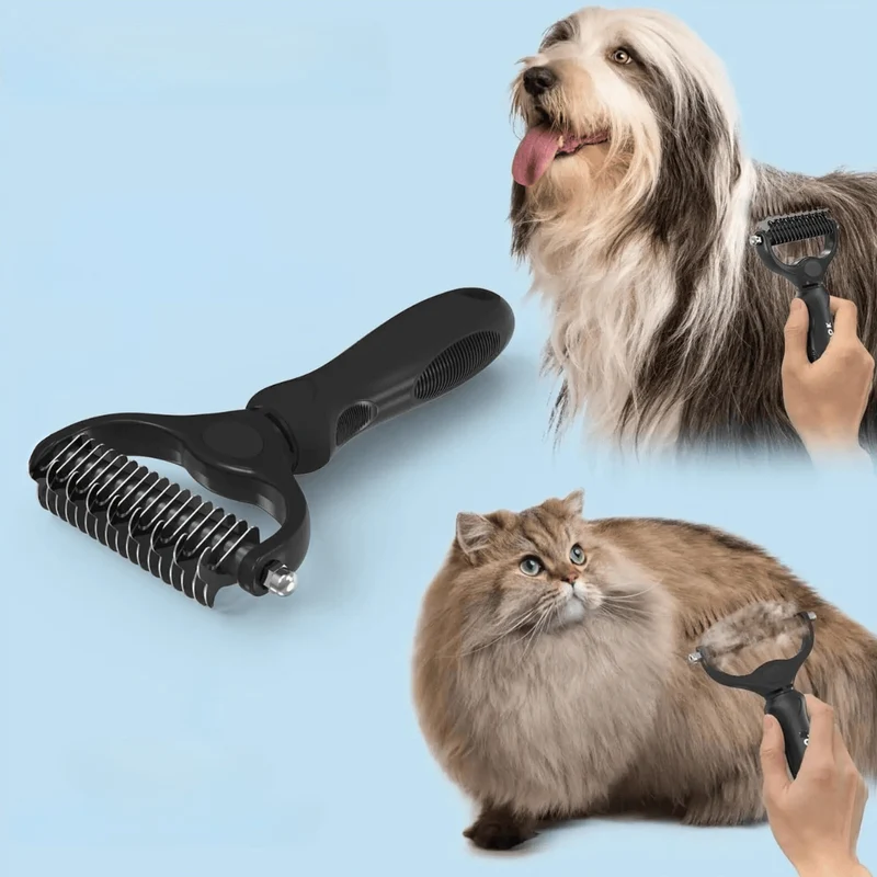 Brosse et Peigne de Toilettage 2-en-1 pour Chien et Chat