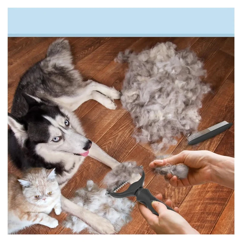 Brosse et Peigne de Toilettage 2-en-1 pour Chien et Chat
