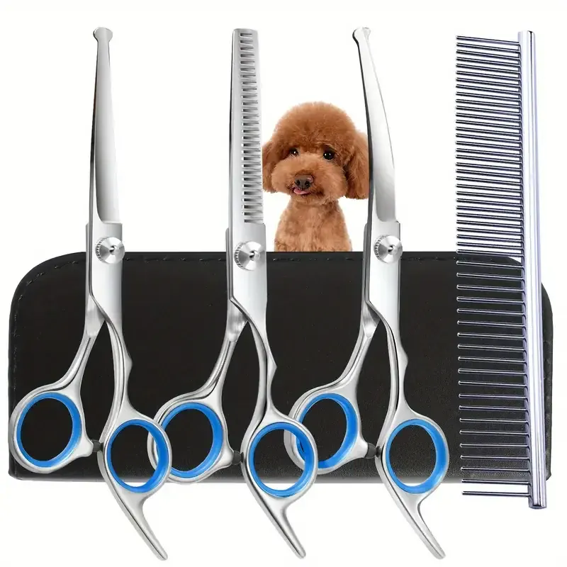 Kit Ciseaux Toilettage Chien Professionnel Inox Embout Sécurité