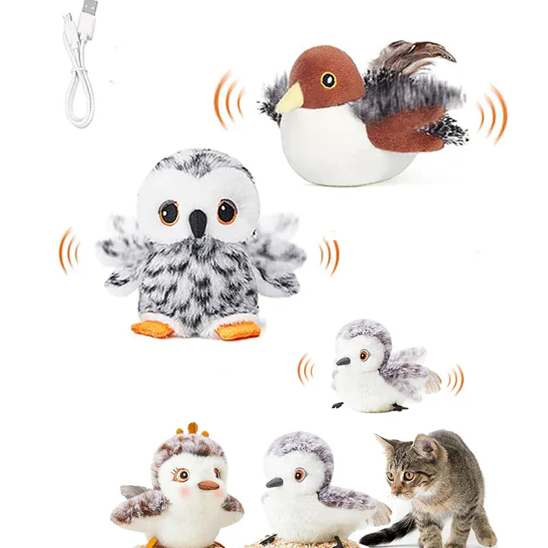 Jouet Oiseau Interactif Rechargeable pour Chat