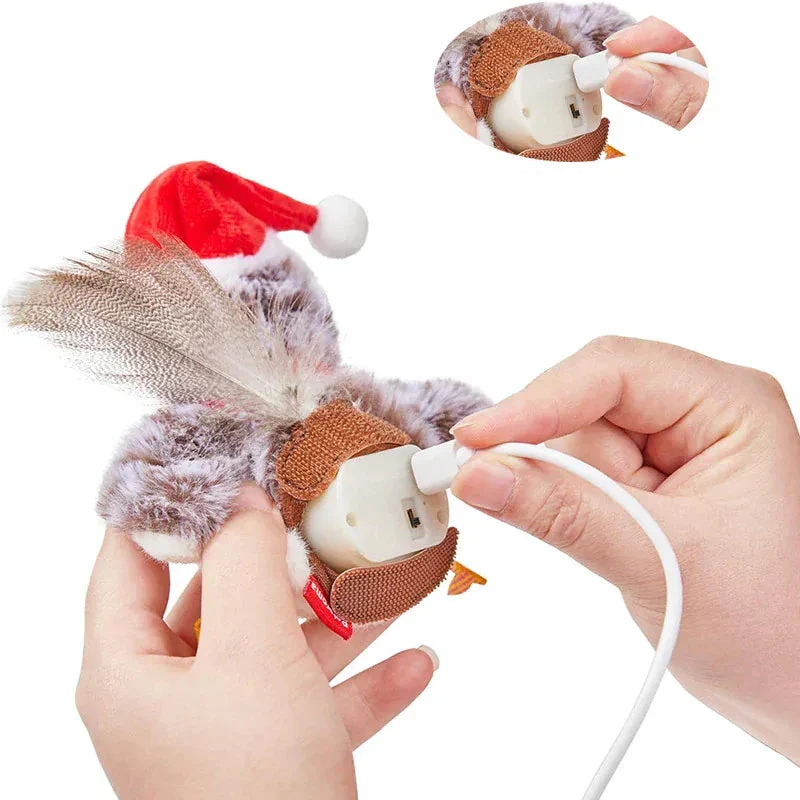 Jouet Oiseau Interactif Rechargeable pour Chat