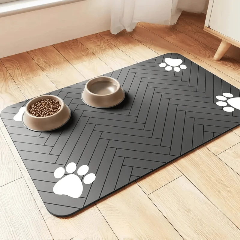 Tapis Absorbant Antidérapant pour Gamelles Chien et Chat