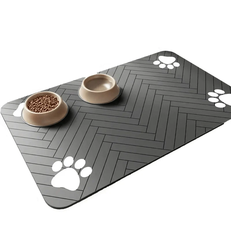 Tapis Absorbant Antidérapant pour Gamelles Chien et Chat