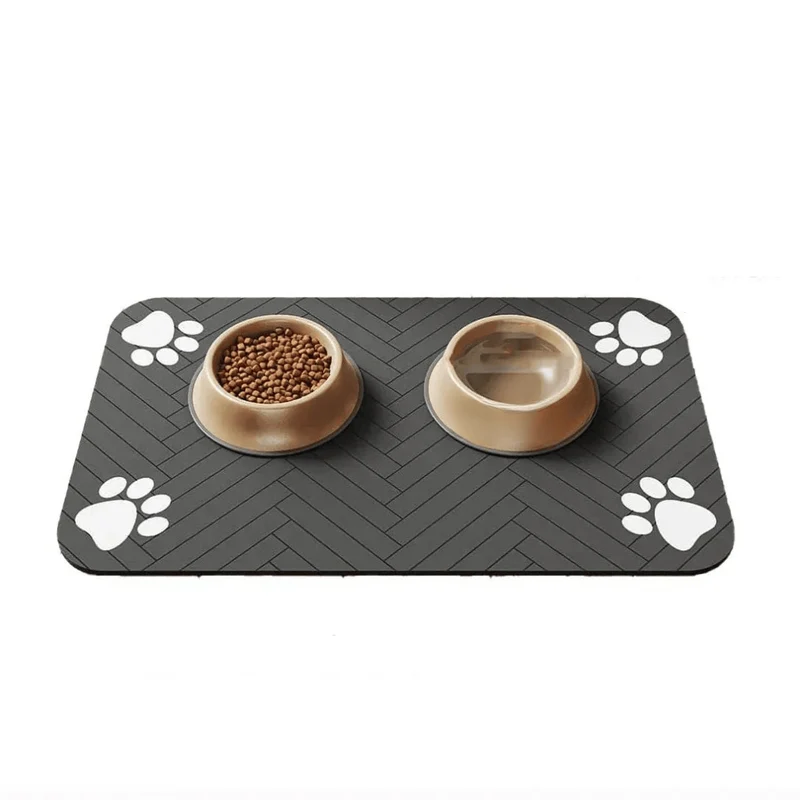 Tapis Absorbant Antidérapant pour Gamelles Chien et Chat