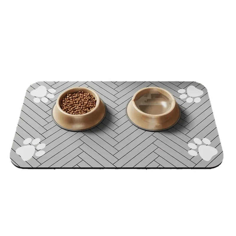 Tapis Absorbant Antidérapant pour Gamelles Chien et Chat