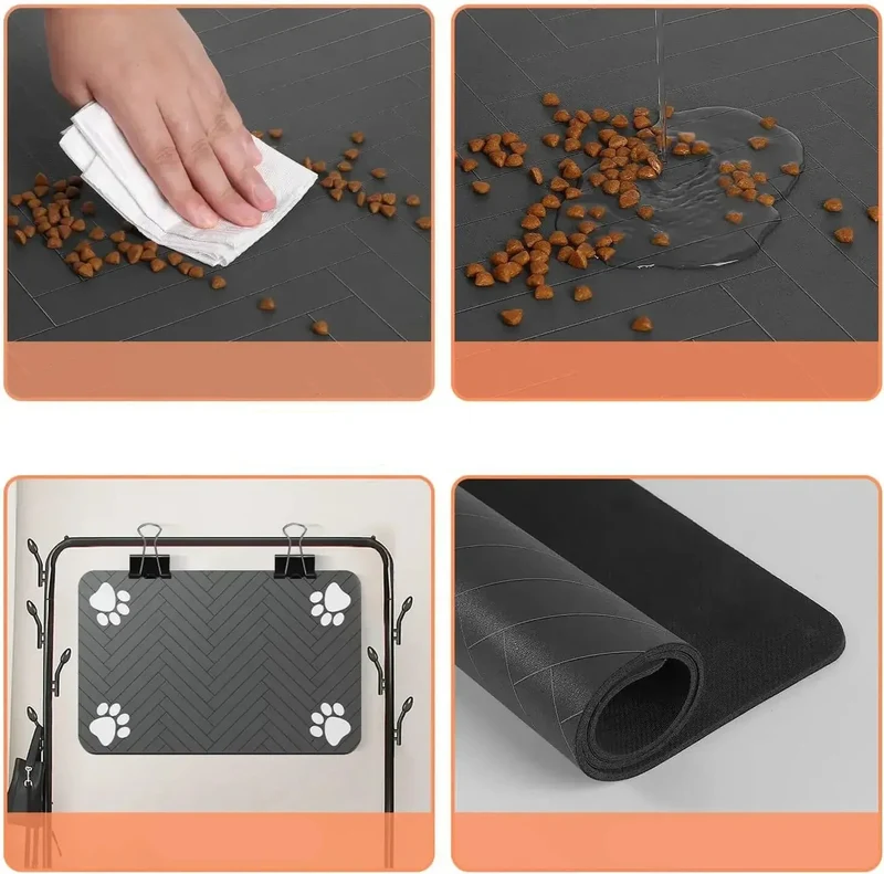 Tapis Absorbant Antidérapant pour Gamelles Chien et Chat