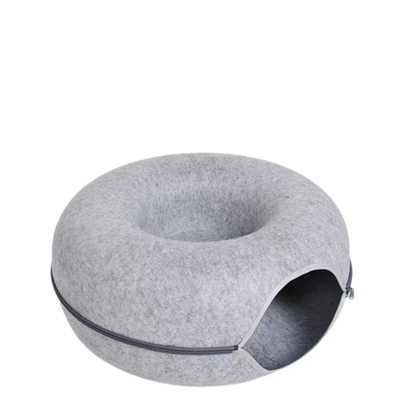 Nid Tunnel pour Chat en Feutre avec Lit Rond