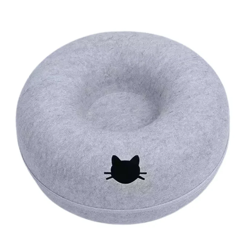 Nid Tunnel pour Chat en Feutre avec Lit Rond