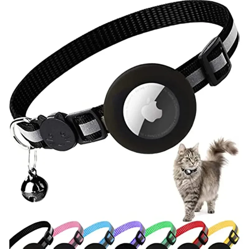Collier Chat Réfléchissant avec Support AirTag Réglable
