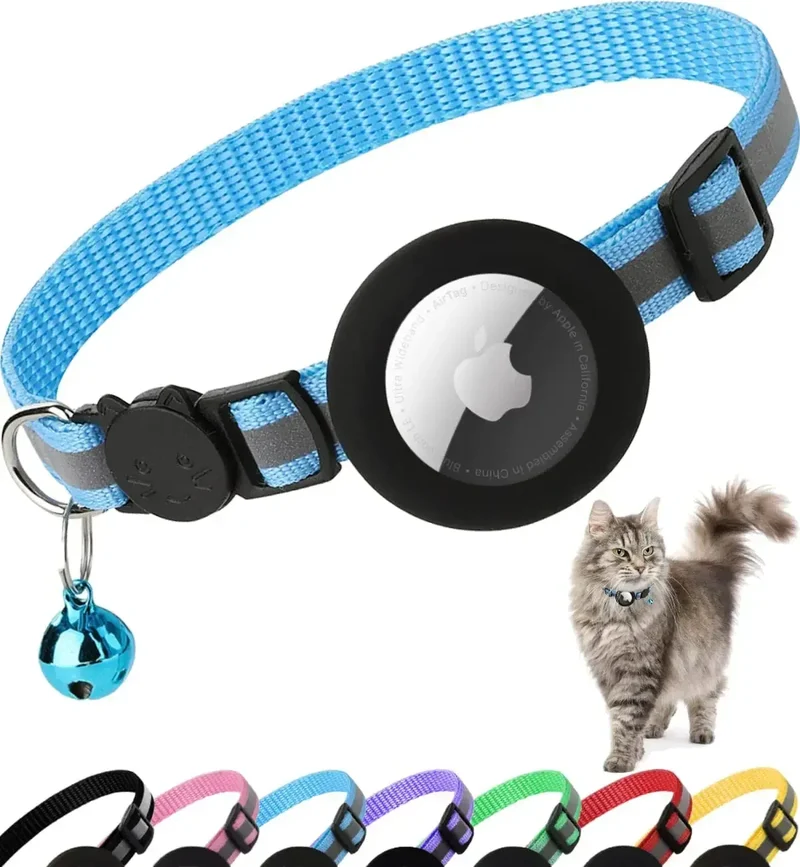 Collier Chat Réfléchissant avec Support AirTag Réglable