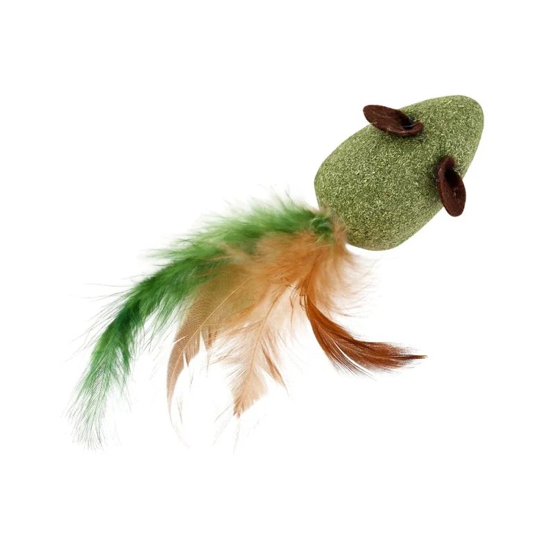 Wouapy Ratón Grande con Plumas Juguete con Catnip para Gatos