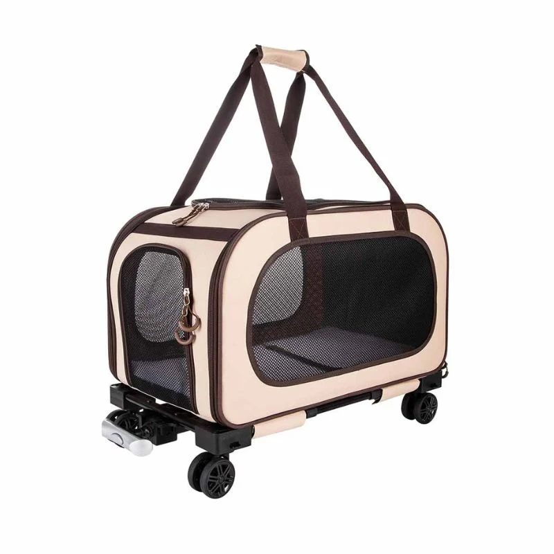 FREEDOG TRANSPORTIN PERROS TROLLEY TRAVELTAILS CREMA 54 X 33 X 42 CM