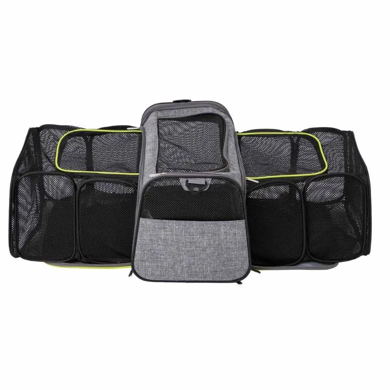 TRANSPORTIN HK DOS COMPARTIMENTOS PERROS Y GATOS FREEDOG 44X28X38 CM