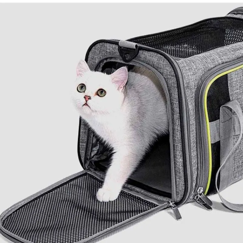 TRANSPORTIN HK DOS COMPARTIMENTOS PERROS Y GATOS FREEDOG 44X28X38 CM