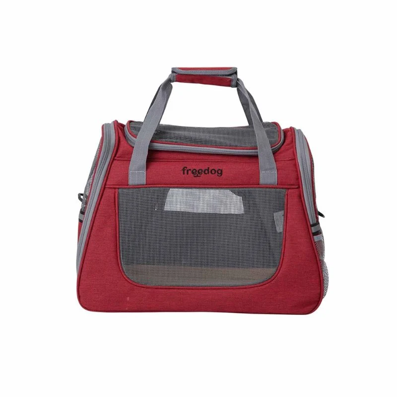 TRANSPORTIN PARA PERROS Y GATOS FREEDOG LAX ROJO 45X25X35 CM