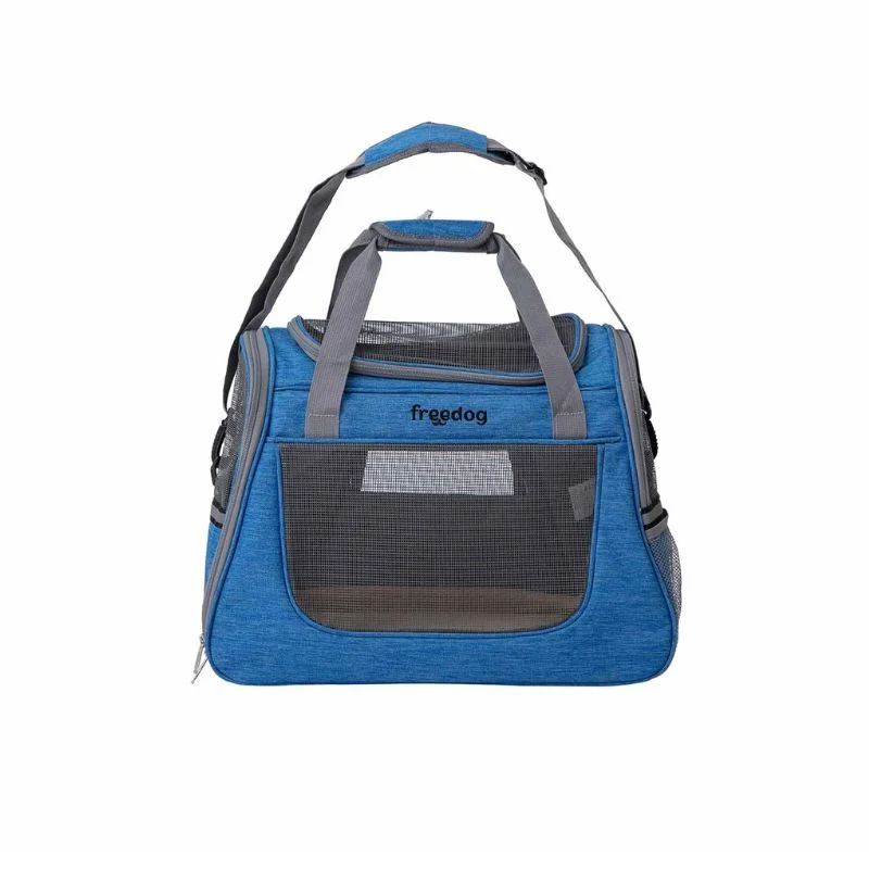 TRANSPORTIN PARA PERROS Y GATOS FREEDOG LAX AZUL 45X25X35 CM