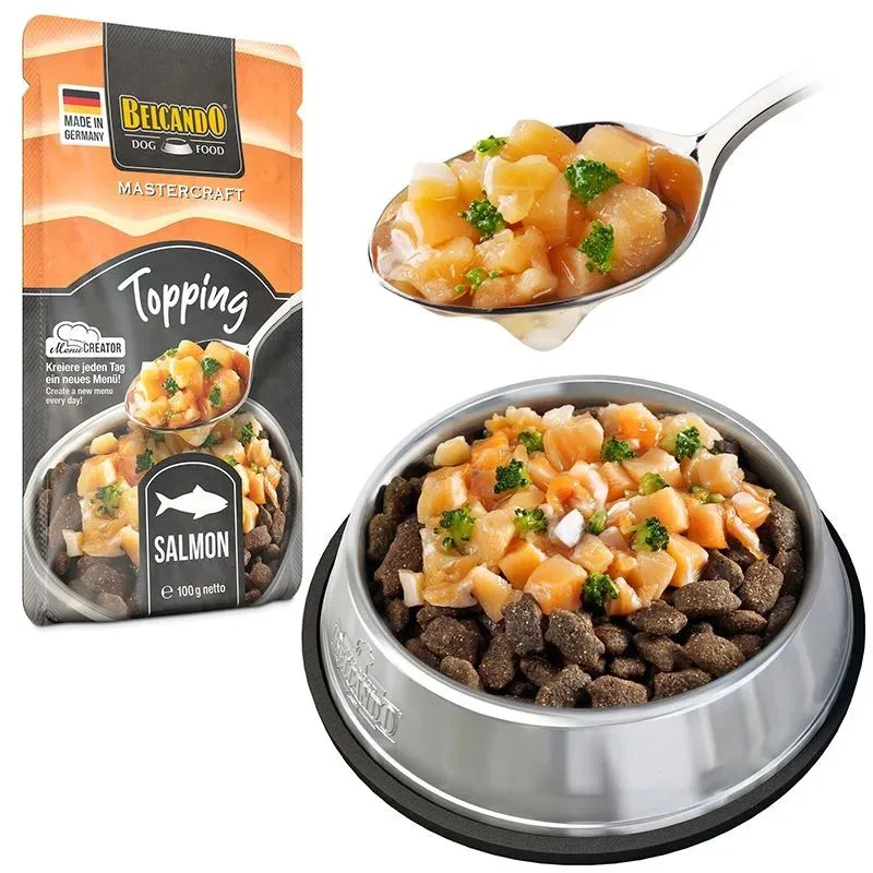 BELCANDO TOPPING PERROS SALMON 12 X 100 G