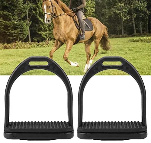 HEEPDD - Par de estribos de seguridad para sillín, plástico negro de alta resistencia, ligero, Reflex 3D, amplio pista de caballo