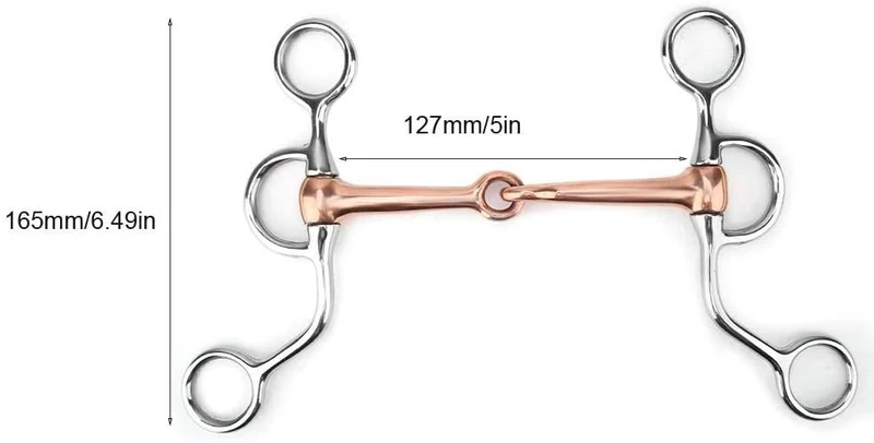 HEEPDD - Broca de entrenamiento para caballo con forma de serpiente, acero inoxidable, con boca de cobre rojo