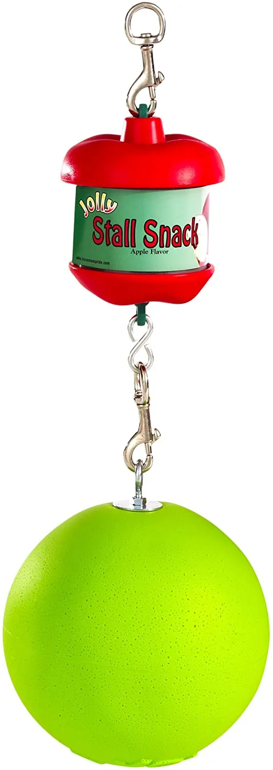 Jinetes de Pride Stall – Titular de aperitivo con apple-scented Jolly Balón para caballos
