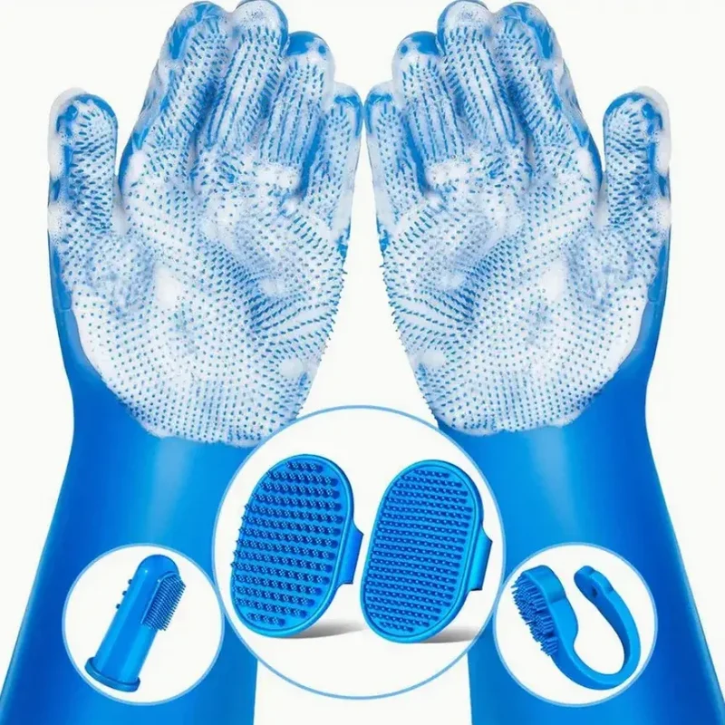 Gants de Toilettage en Silicone pour Chiens et Chats