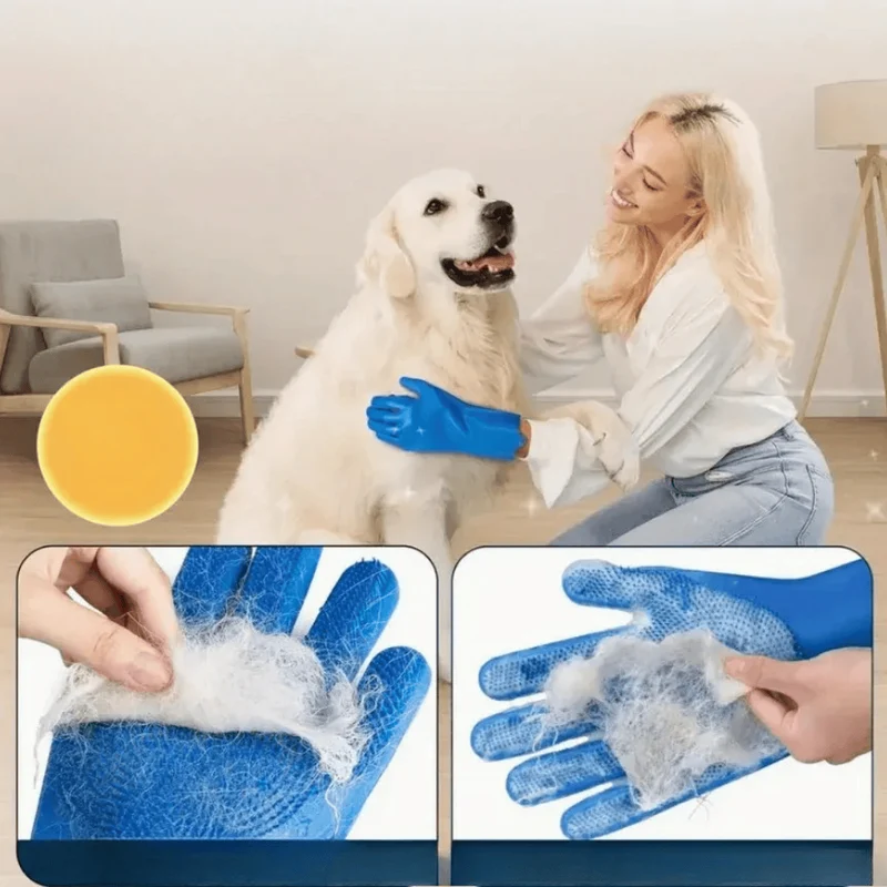 Gants de Toilettage en Silicone pour Chiens et Chats
