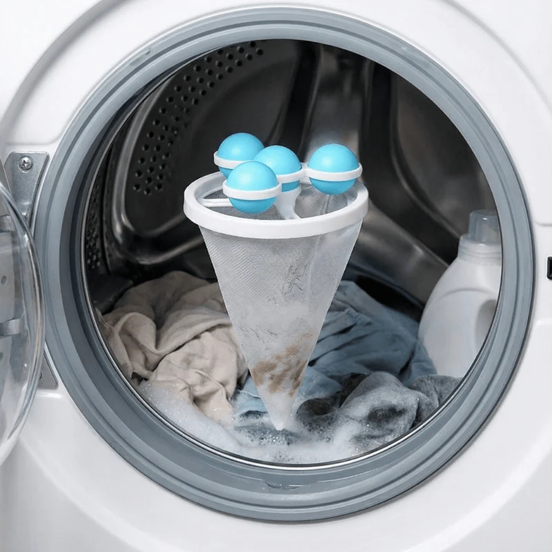 Filtre Anti-Poils Réutilisable pour Machine à Laver