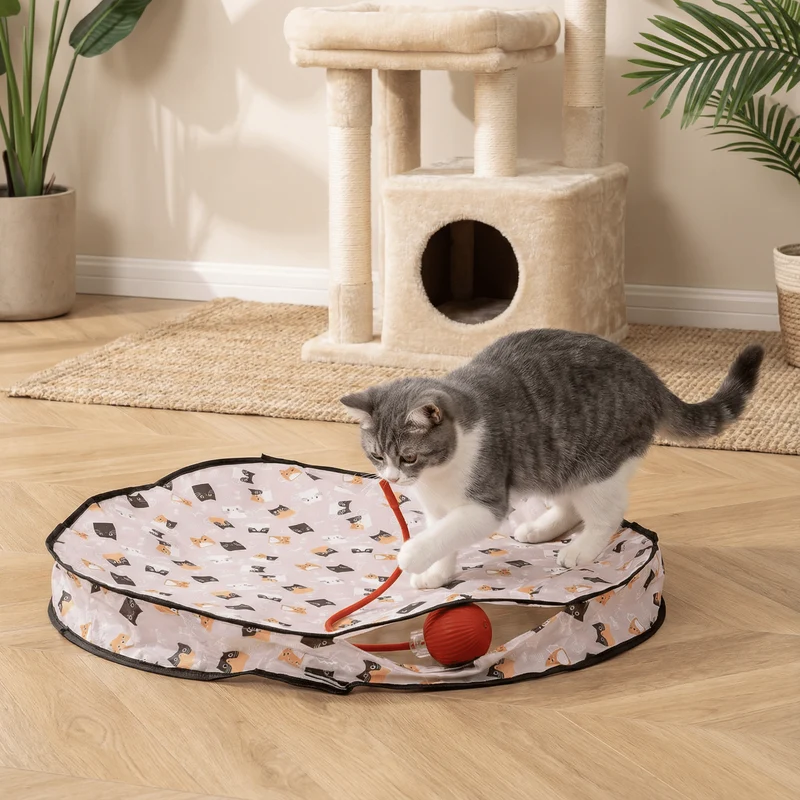 Tapis de Jeu Interactif pour Chat avec Balle Motorisée 70 cm
